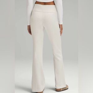 NWOT Lululemon Brushed Softstreme Ribbed Zip Flared Pant 32.5" Bone